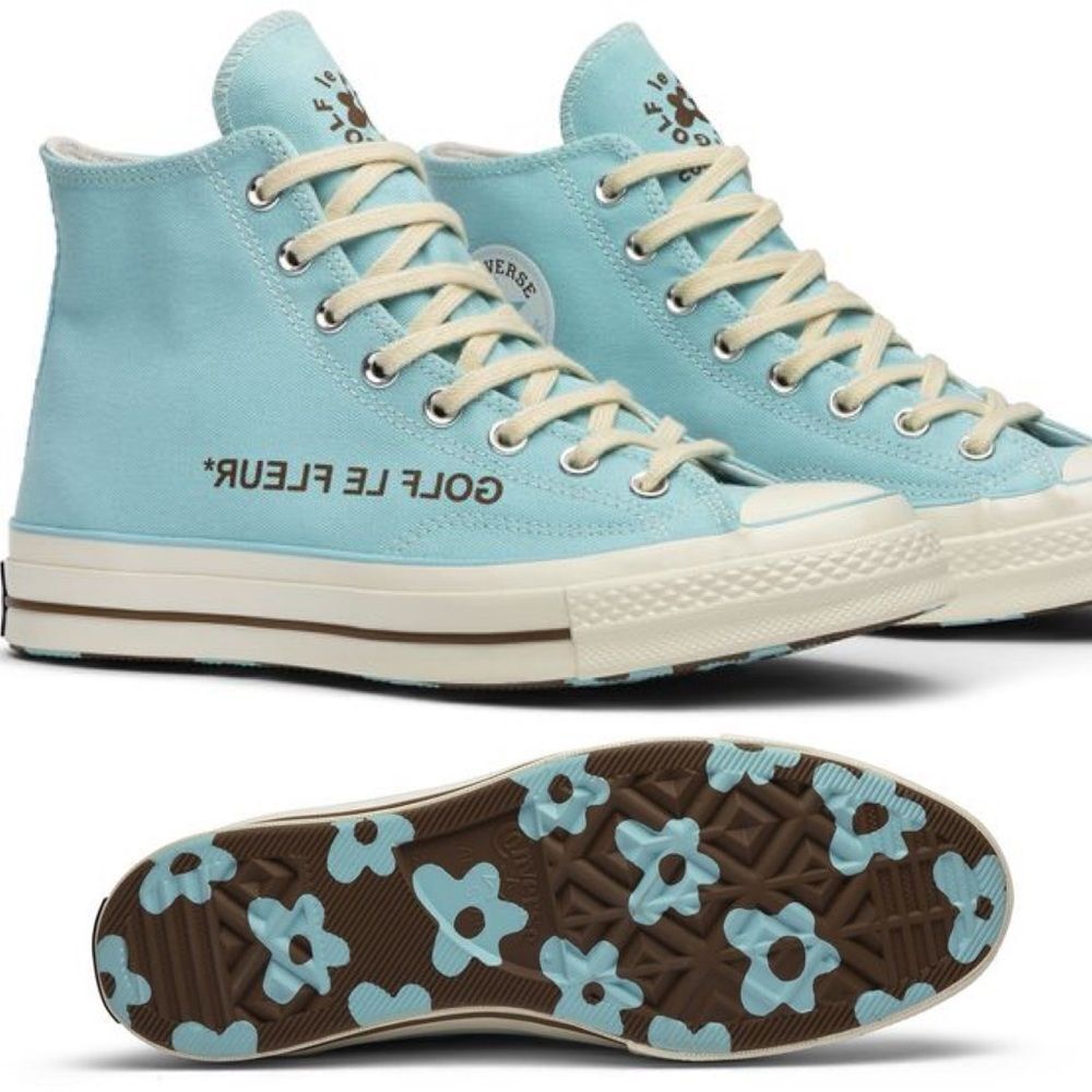 Converse x Golf Le Fleur Chuck 70 High Top Gulf Stream blue retro Women 7.5 EUC